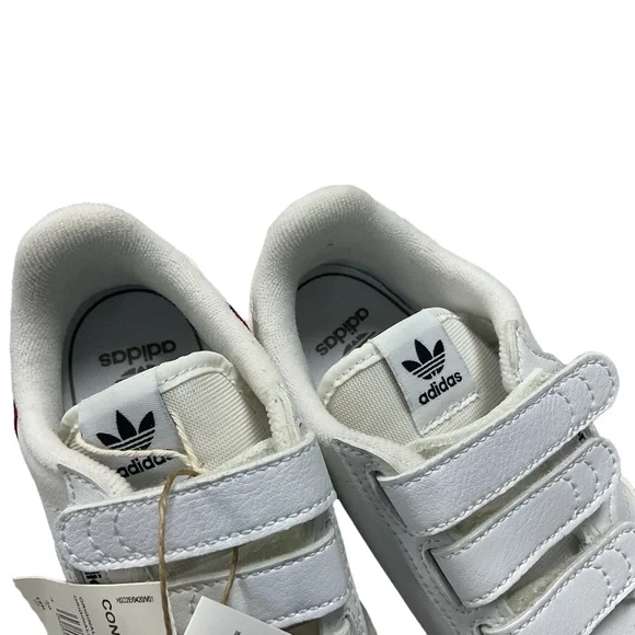NWT Adidas Kids Continental 80 Sneakers US 12K White Retro Velcro Ortholite - Picture 7 of 9